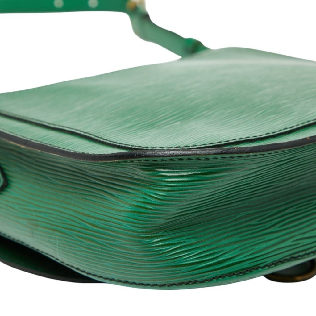 Louis Vuitton Borneo Green Leather Shoulder Bag