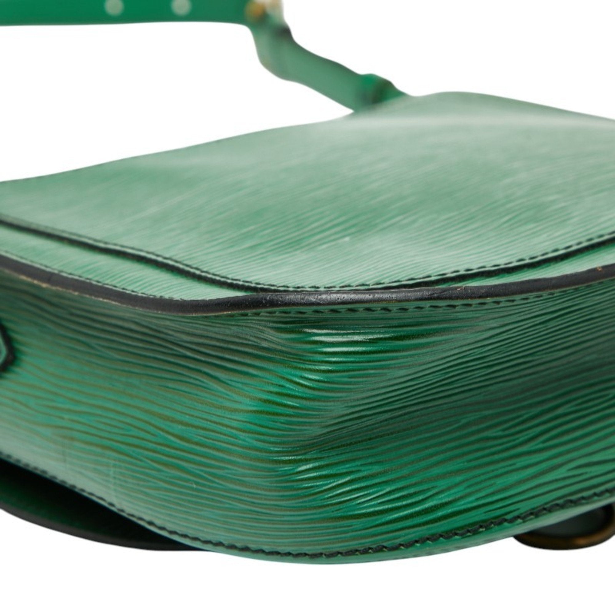 Louis Vuitton Borneo Green Leather Shoulder Bag