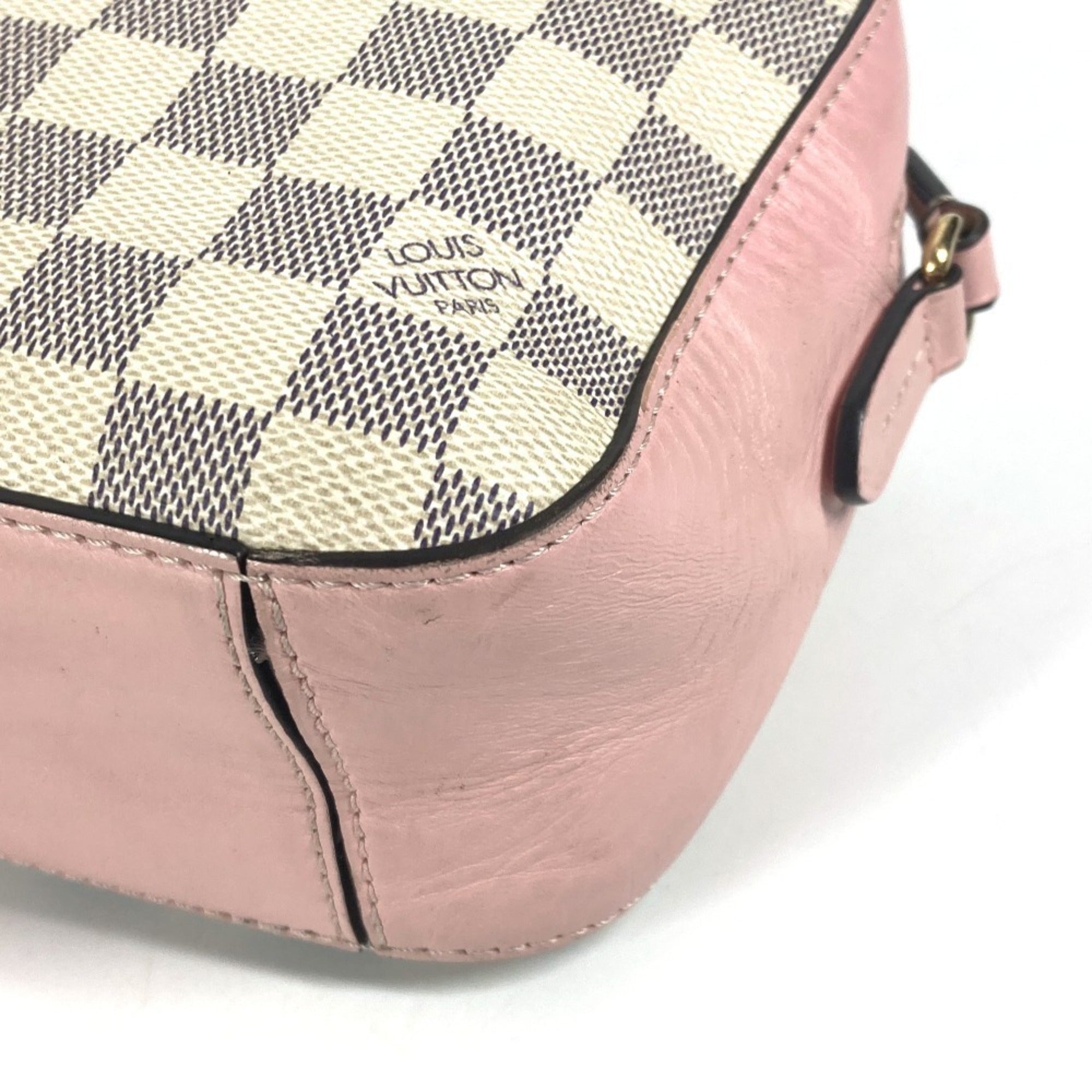 Louis Vuitton Pink White Damier Azur Pochette Shoulder Bag