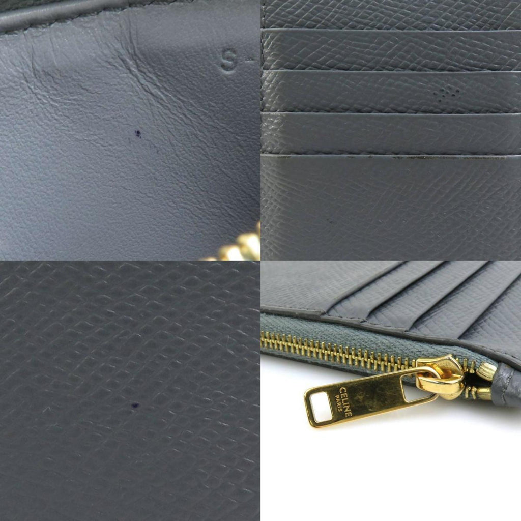 Celine Gray Leather Coin Purse/Coin Case