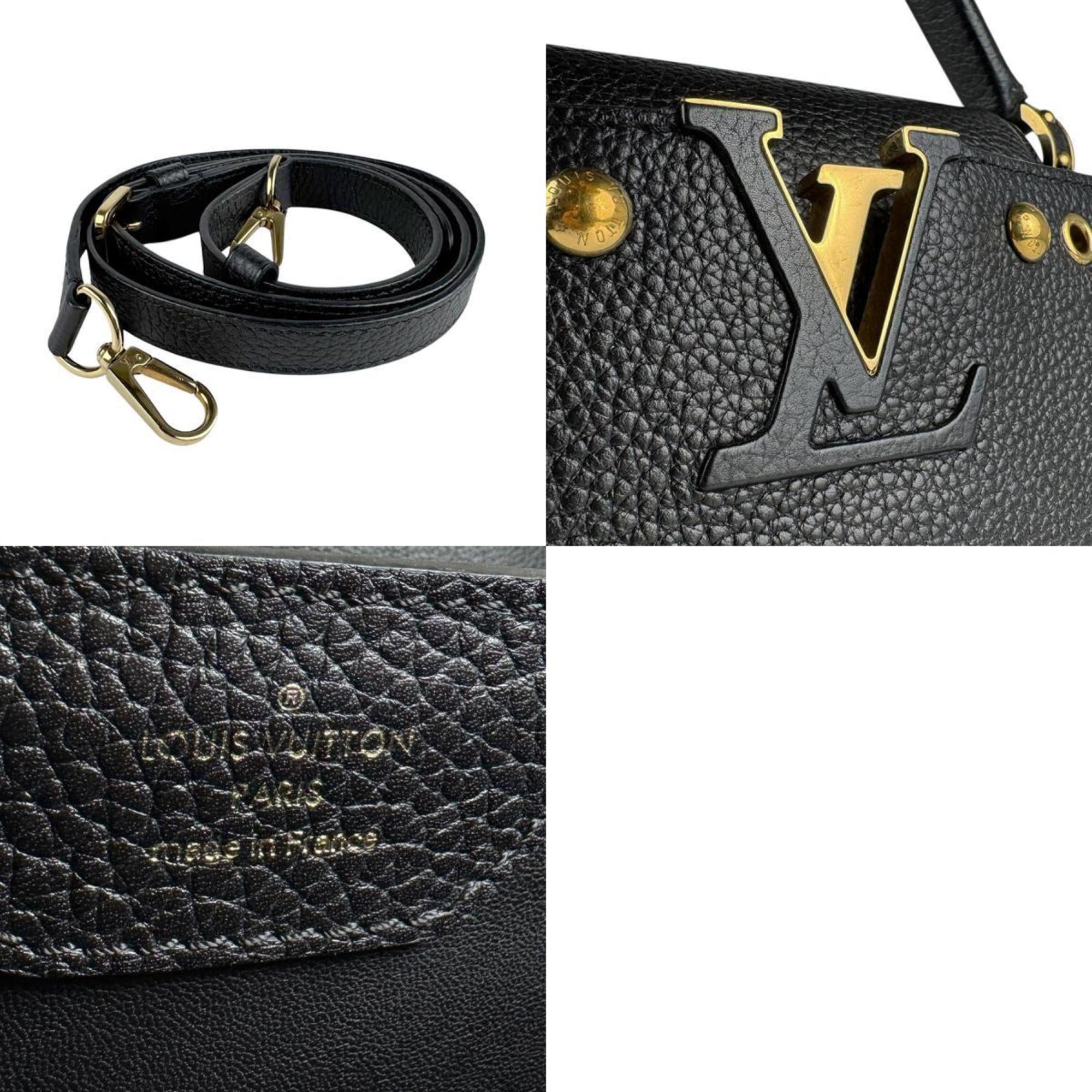 Louis Vuitton Black Leather Handbag Shoulder Bag