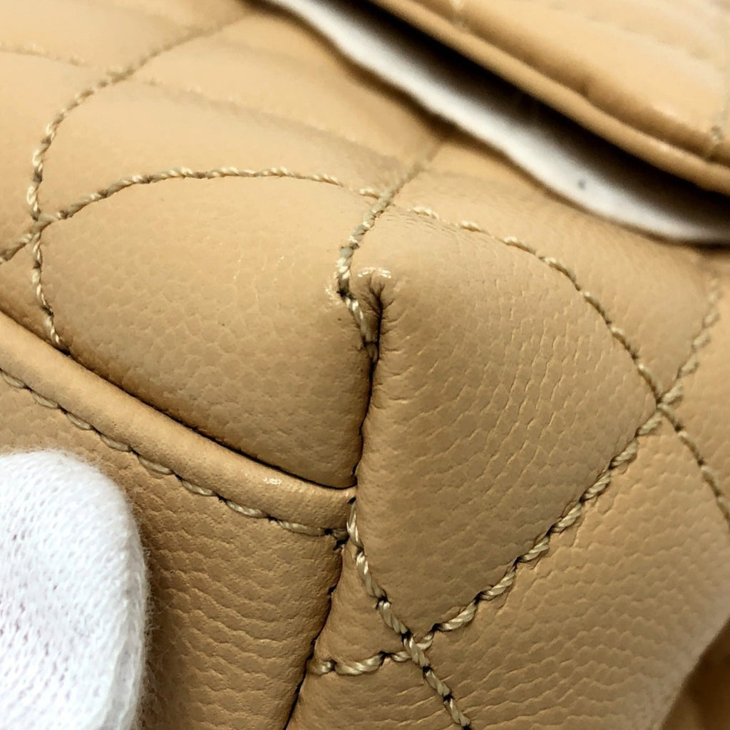 Chanel Beige Grained Calfskin Handbag Shoulder Bag