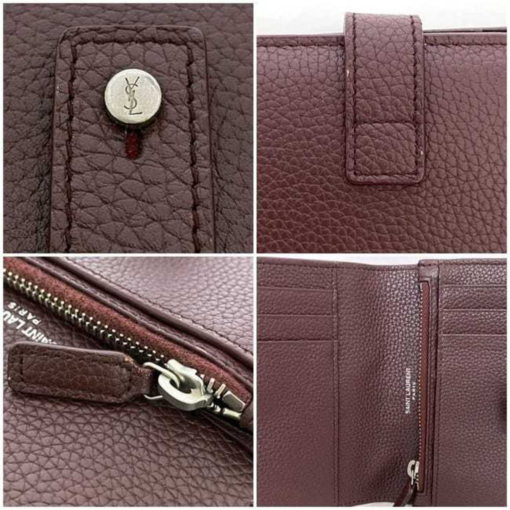 Saint Laurent Bordeaux Leather Wallet (Bi-Fold) (Pre-Owned)