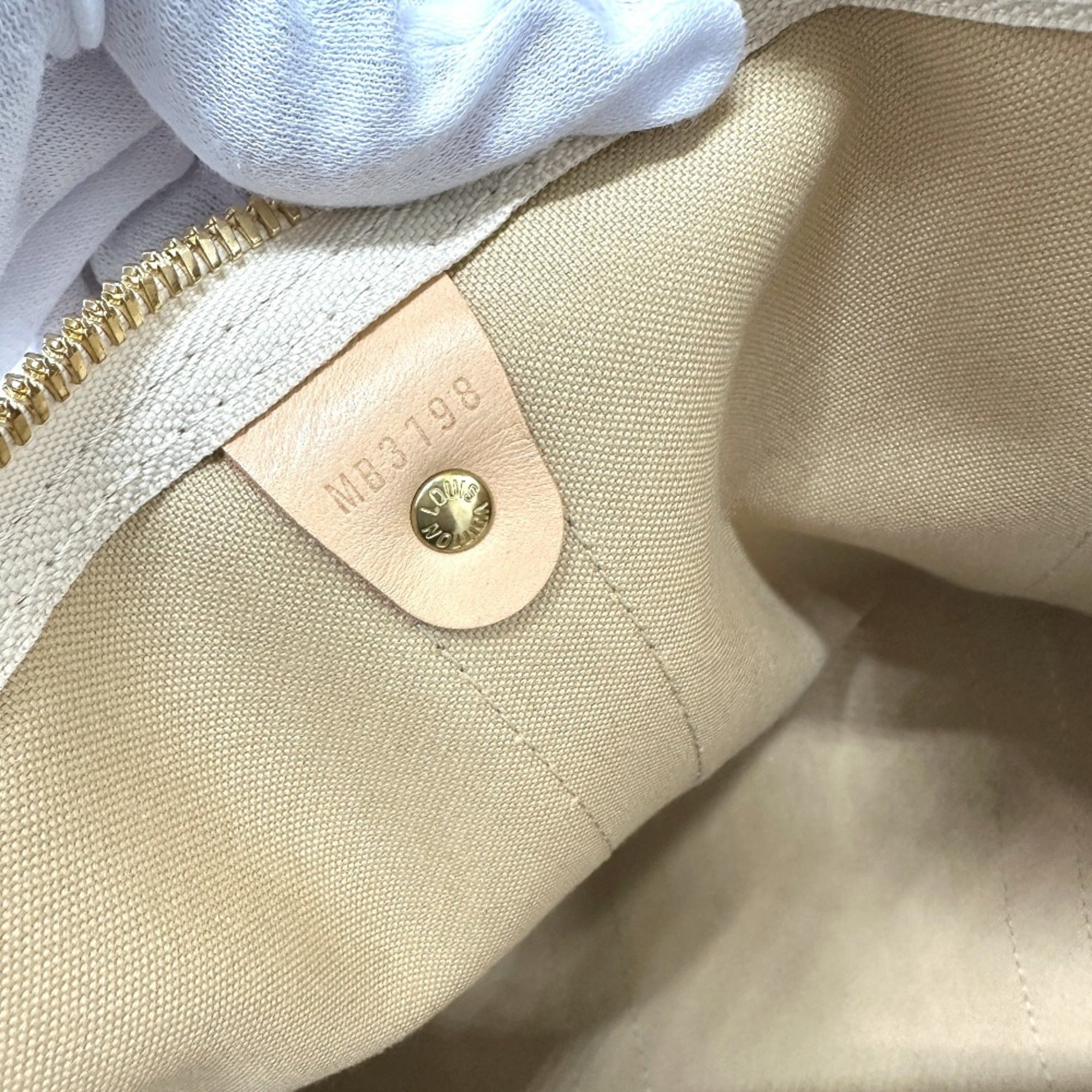 Louis Vuitton White Damier Azur Boston Bag