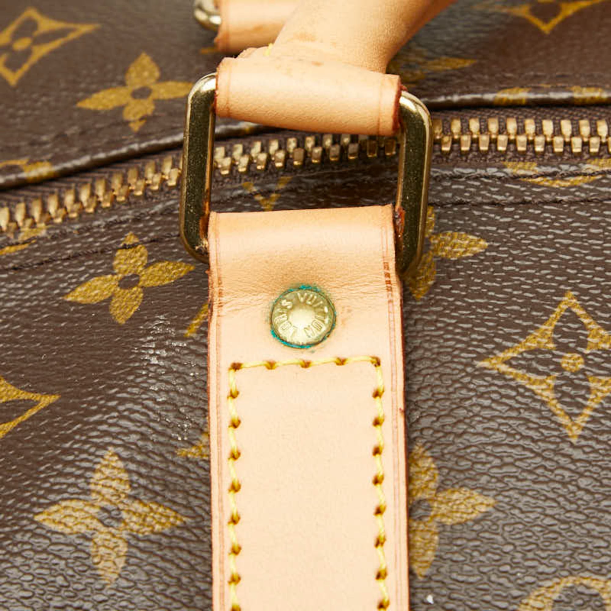 Louis Vuitton Brown Pvc Leather Boston Bag Shoulder Bag