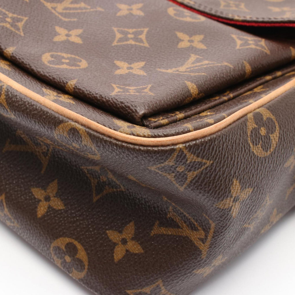 Louis Vuitton Monogram Brown Coated Canvas Leather Shoulder Bag