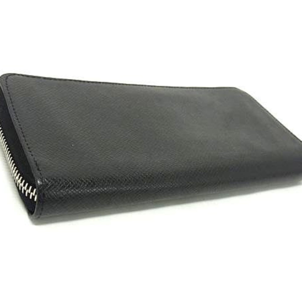 Louis Vuitton Black Noir Taiga Leather Long Wallet