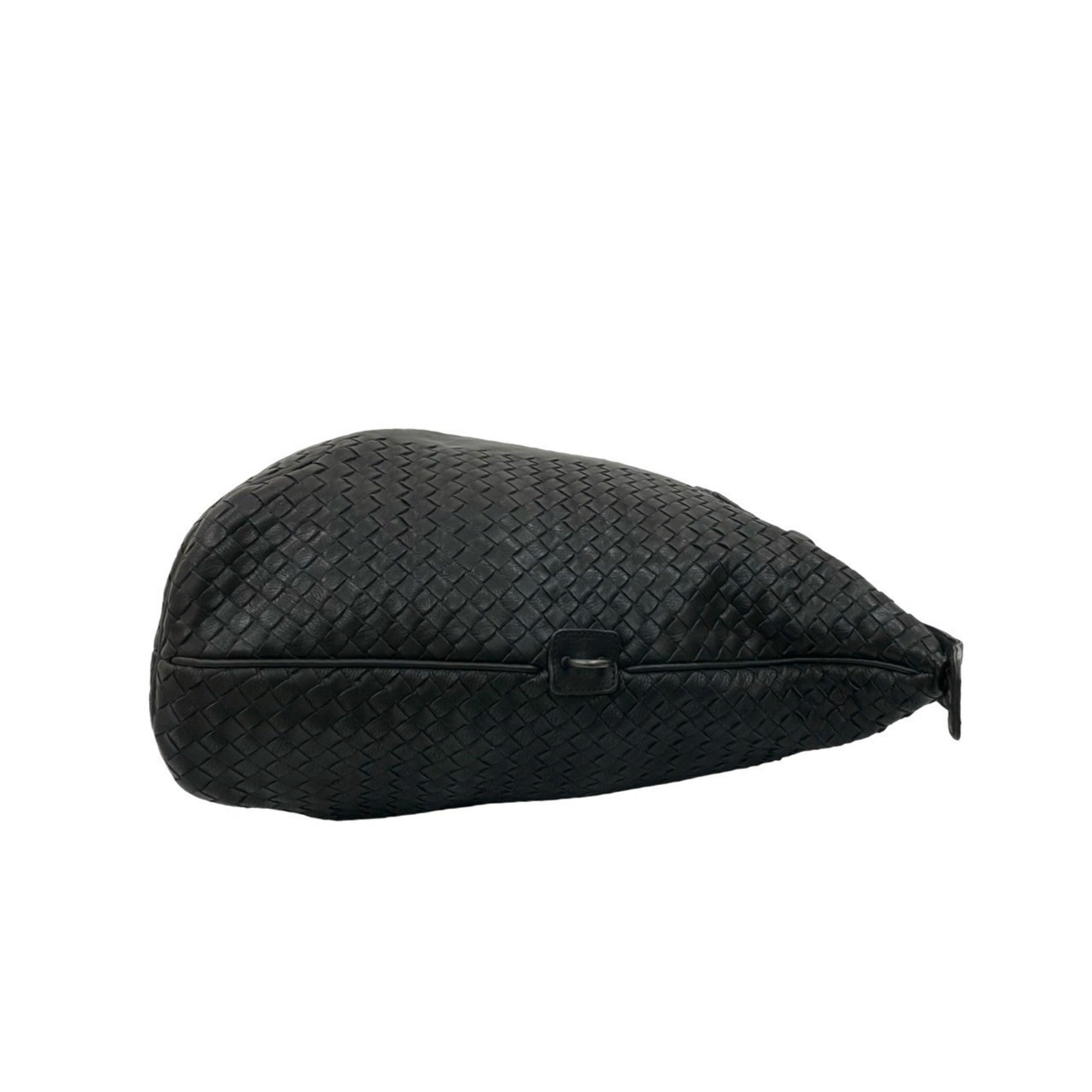 Bottega Veneta Black Leather Boston Bag Handbag