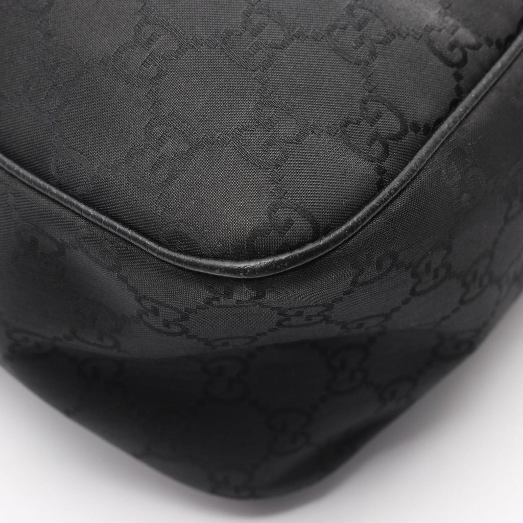 Gucci Black Nylon Leather Handbag Shoulder Bag (Pre-Owned)
