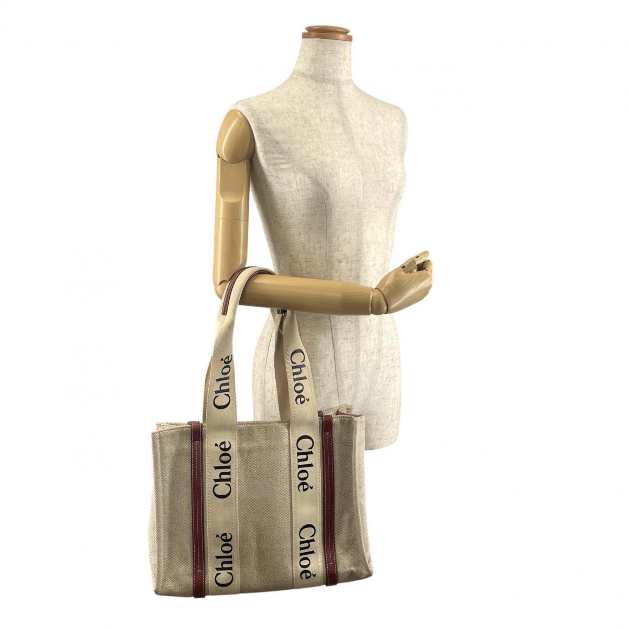 Chloé Beige Linen Leather Handbag (Pre-Owned)