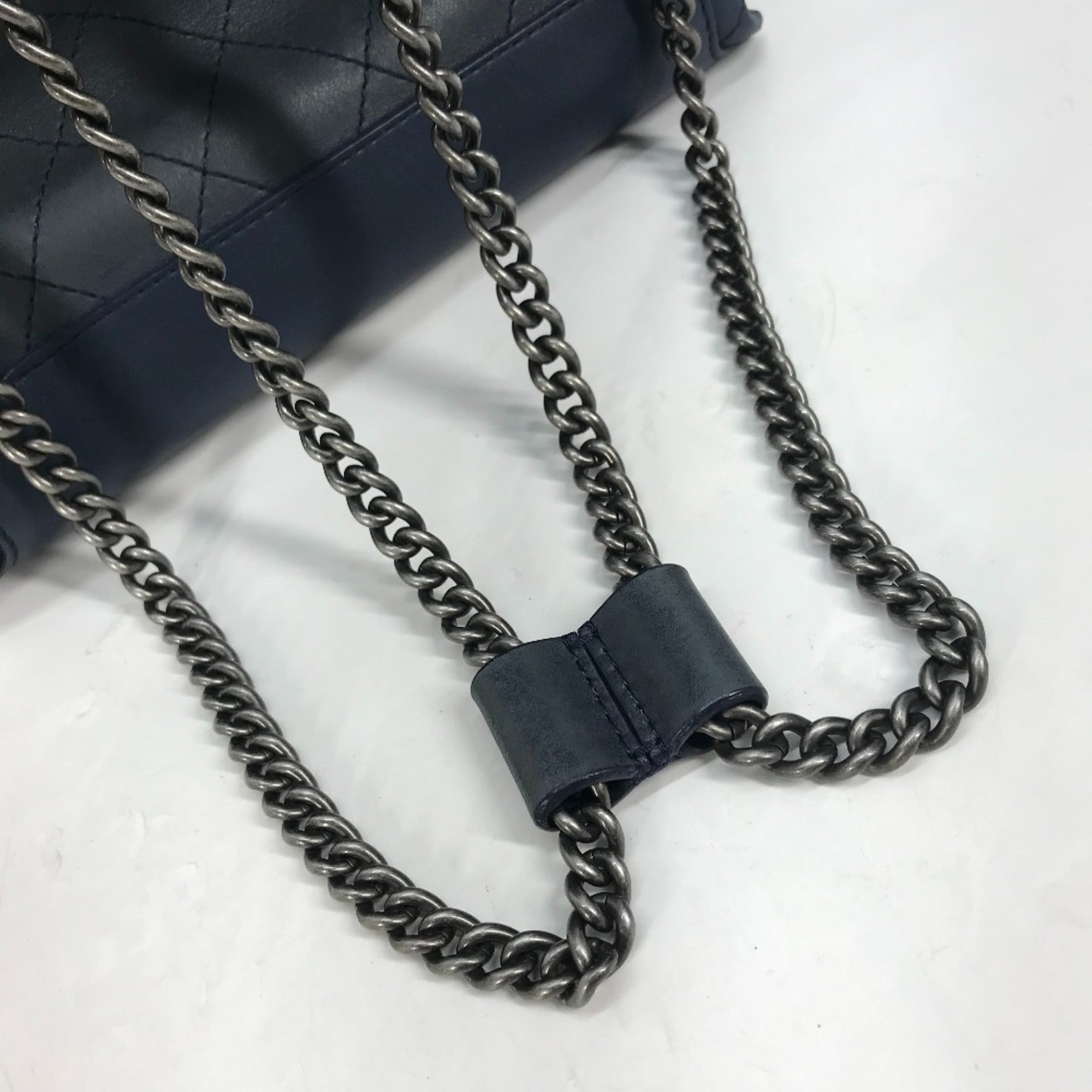 Chanel Blue Leather Shoulder Bag