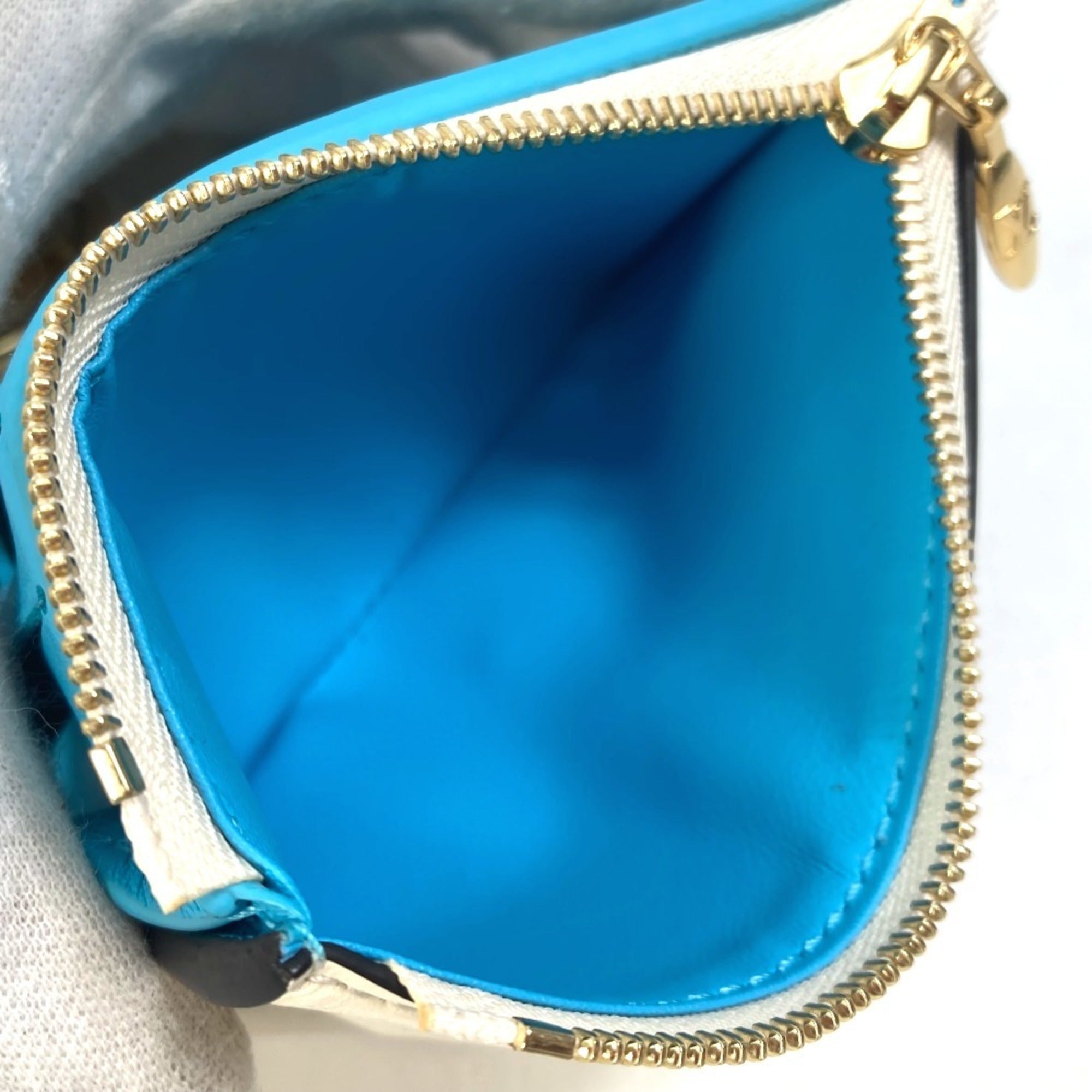 Louis Vuitton White Leather Wallet (Tri-Fold)