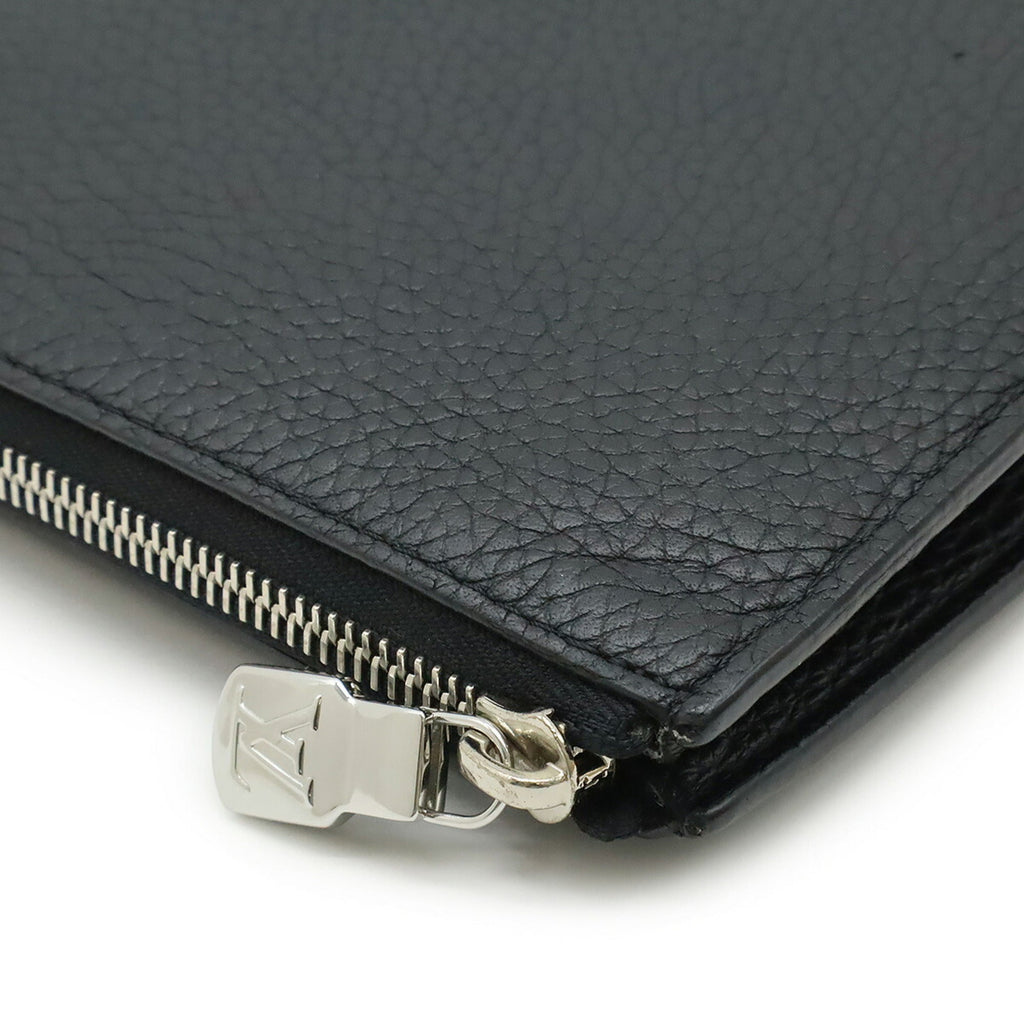 Louis Vuitton Black Noir Leather Clutch Bag Pochette