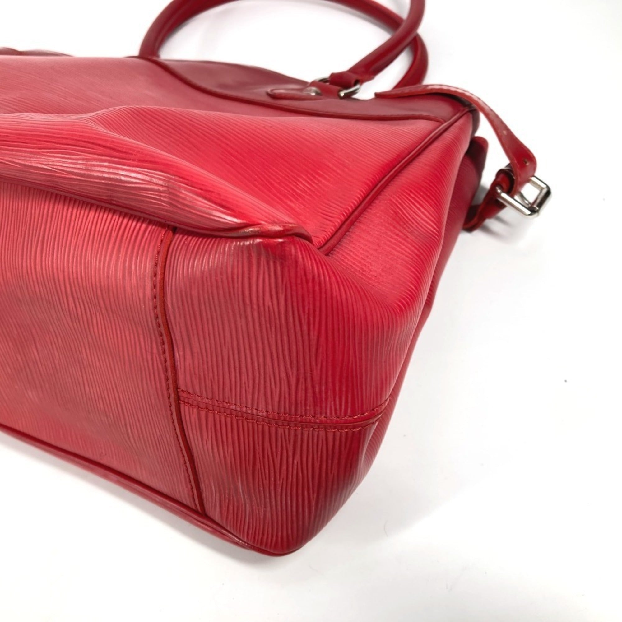 Louis Vuitton Red Color Epi Leather Handbag Shoulder Bag Tote Bag