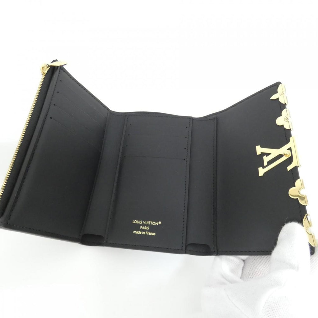 Louis Vuitton Black Leather Wallet (Tri-Fold)
