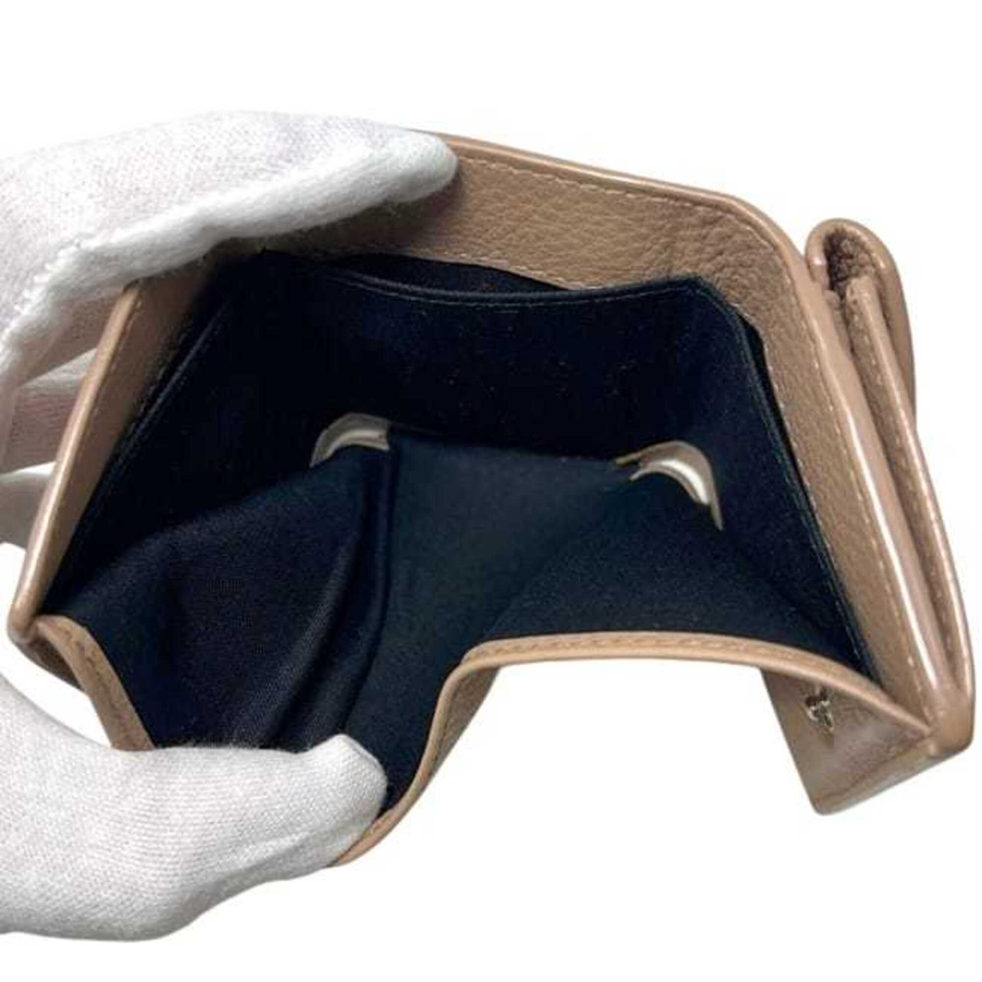 Balenciaga Beige Leather Wallet (Tri-Fold)