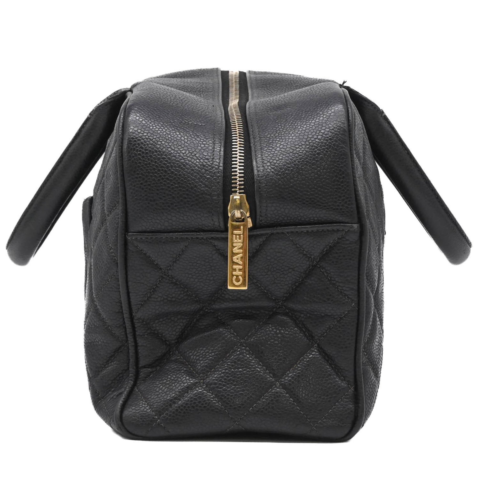 Chanel Black Grained Calfskin Handbag