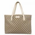 Gucci Brown White Pvc Tote Bag (Pre-Owned)