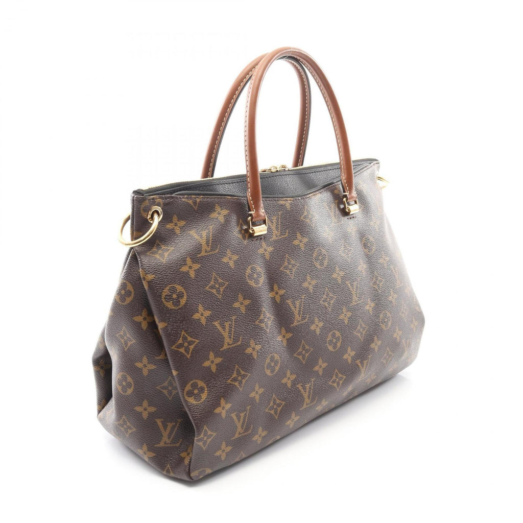 Louis Vuitton Black Brown Noir Coated Canvas Leather Handbag