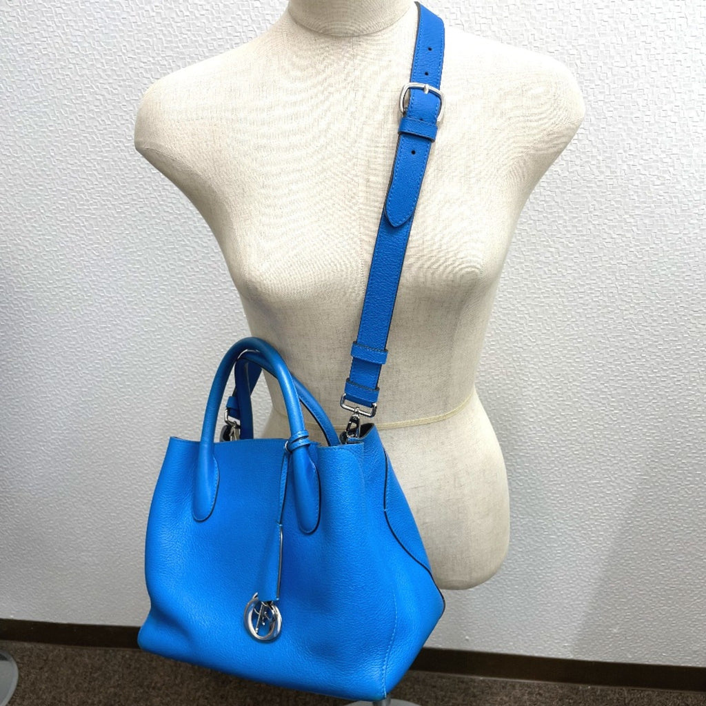 Christian Dior Blue Leather Tote Bag (Pre-Owned)