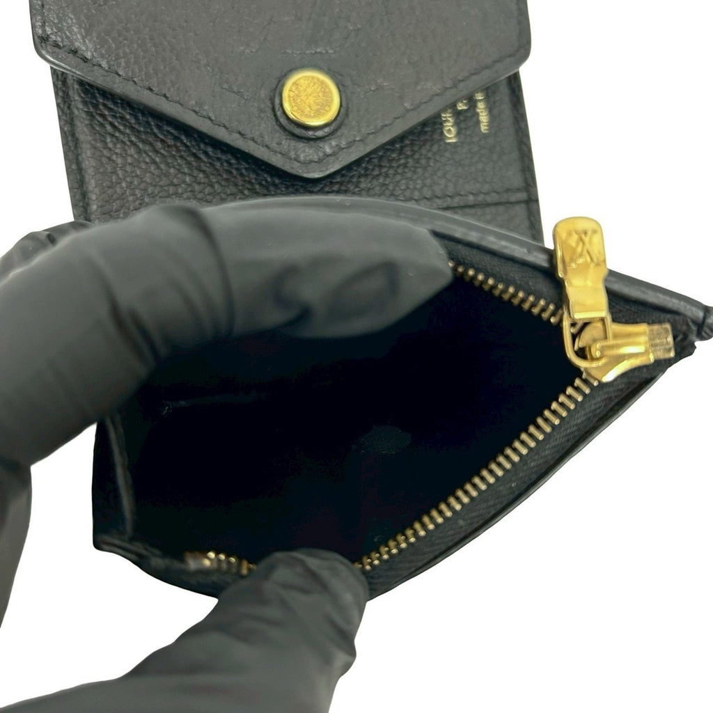 Louis Vuitton Black Leather Wallet (Tri-Fold)