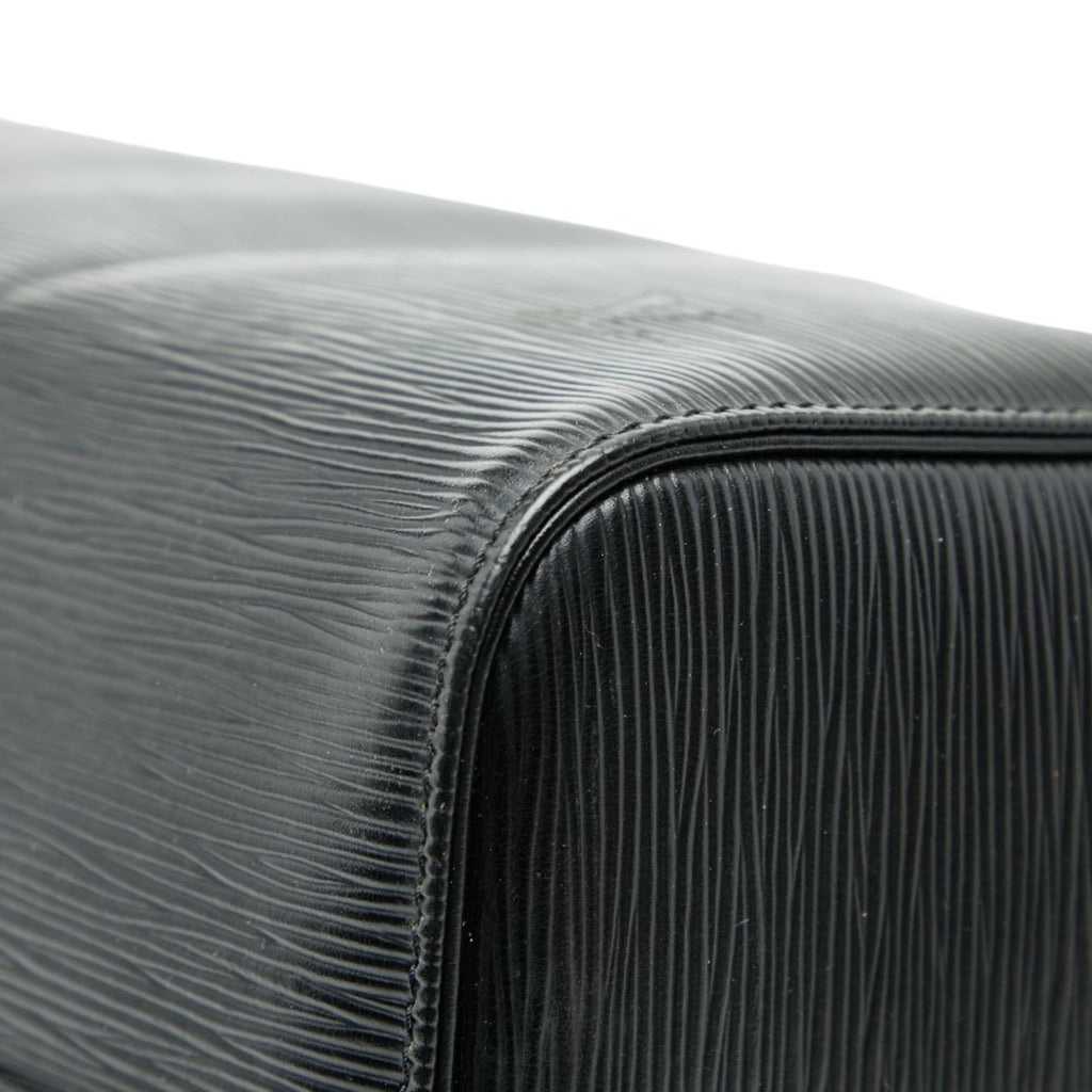 Louis Vuitton Black Noir Leather Boston Bag Handbag