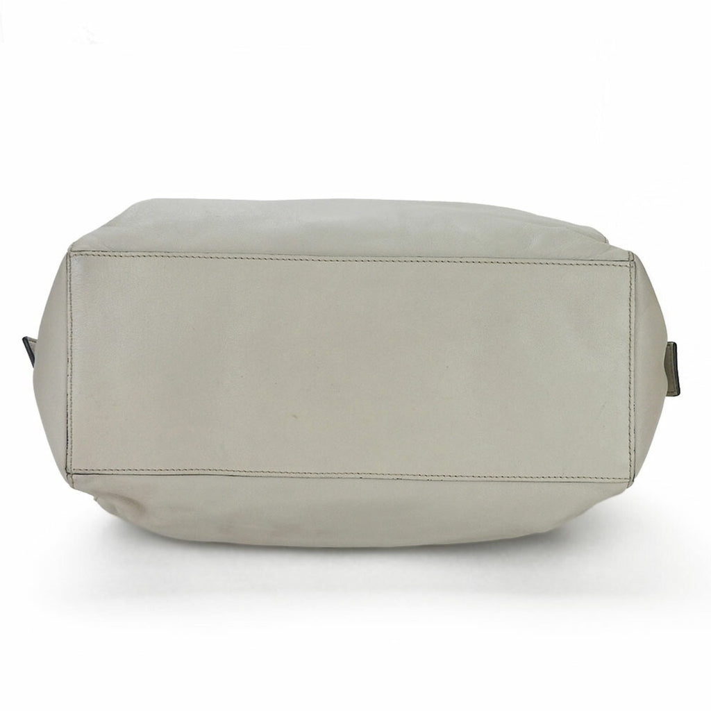 Celine Light Gray Leather Boston Bag Handbag
