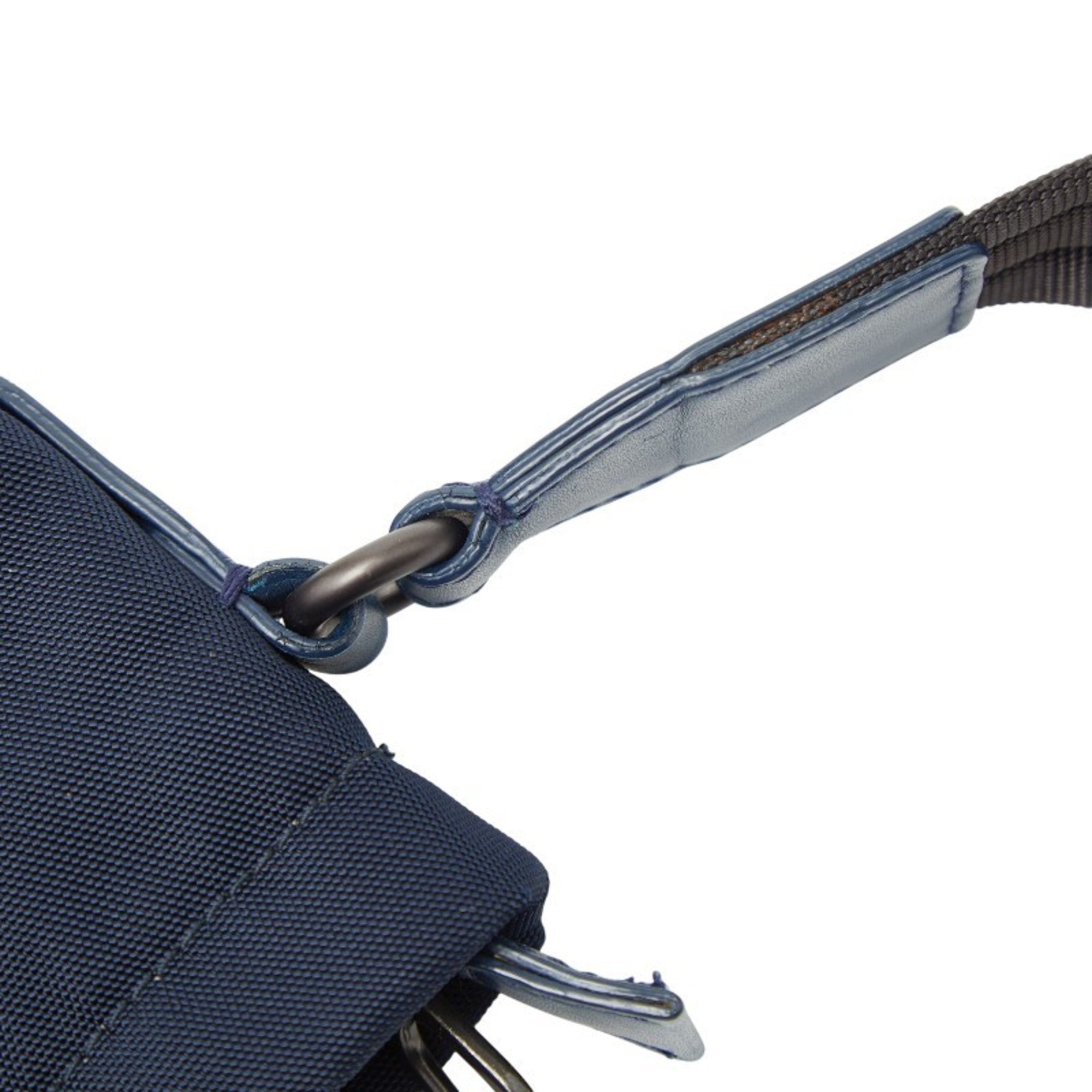 Bottega Veneta Blue Navy Leather Nylon Shoulder Bag