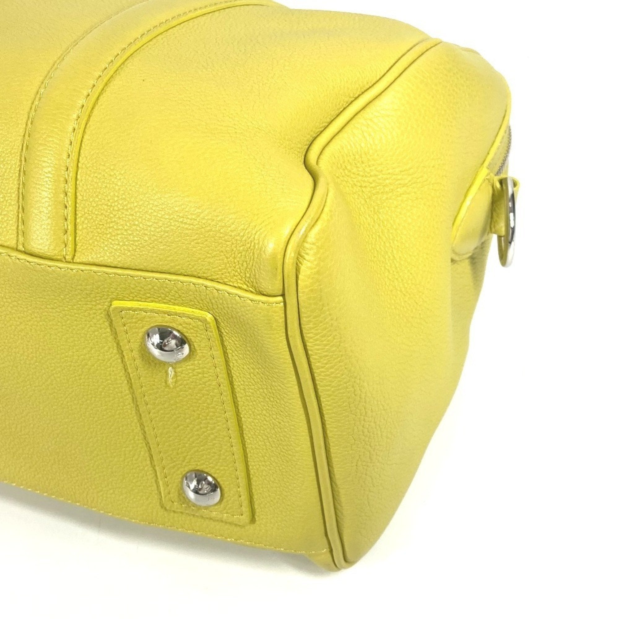 Louis Vuitton Pistache Yellow Leather Boston Bag Handbag Shoulder Bag