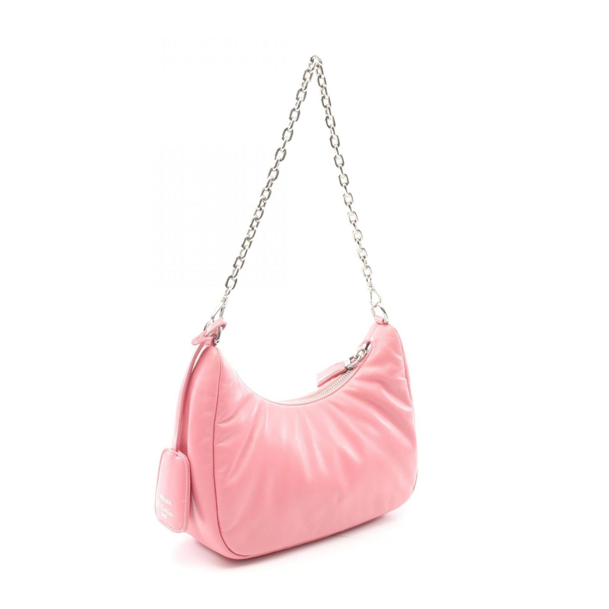 Prada Pink Leather Shoulder Bag