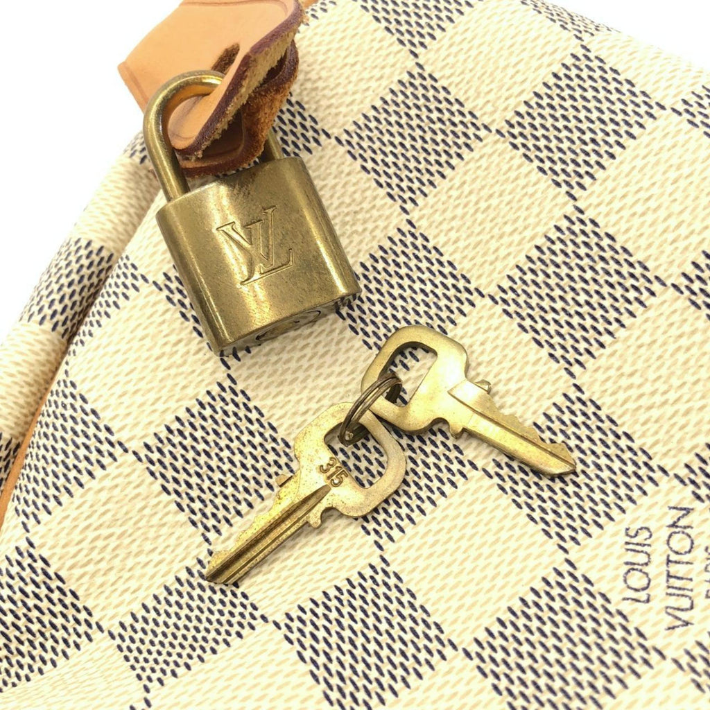 Louis Vuitton Azur White Coated Canvas Boston Bag