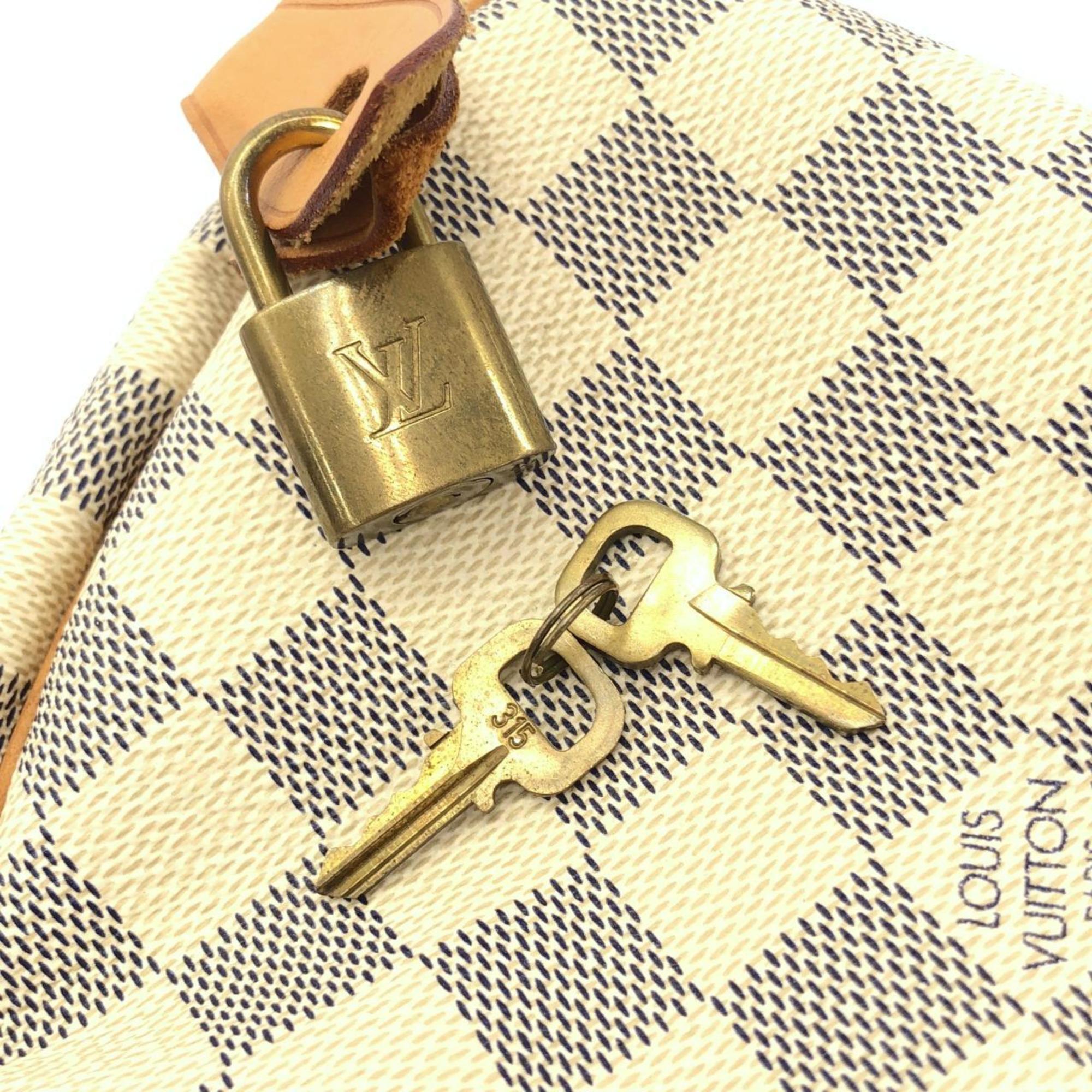Louis Vuitton Azur White Coated Canvas Boston Bag