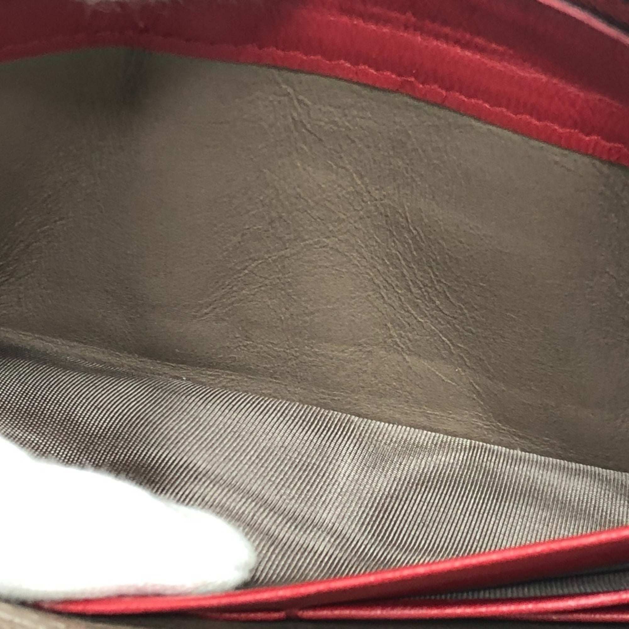 Bottega Veneta Intrecciato Red Color Leather Canvas Long Wallet (Bi-Fold)