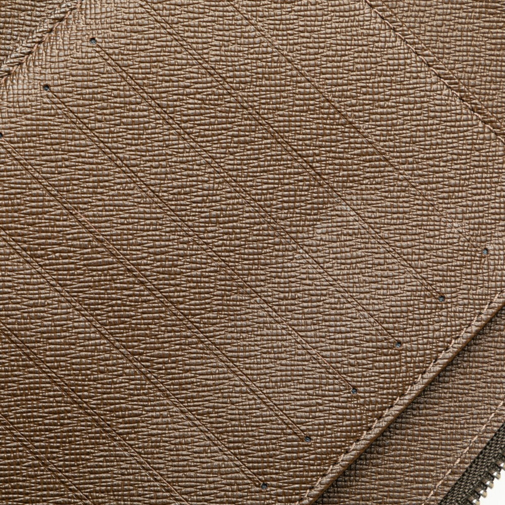 Louis Vuitton Brown Grizzly Leather Pvc Long Wallet