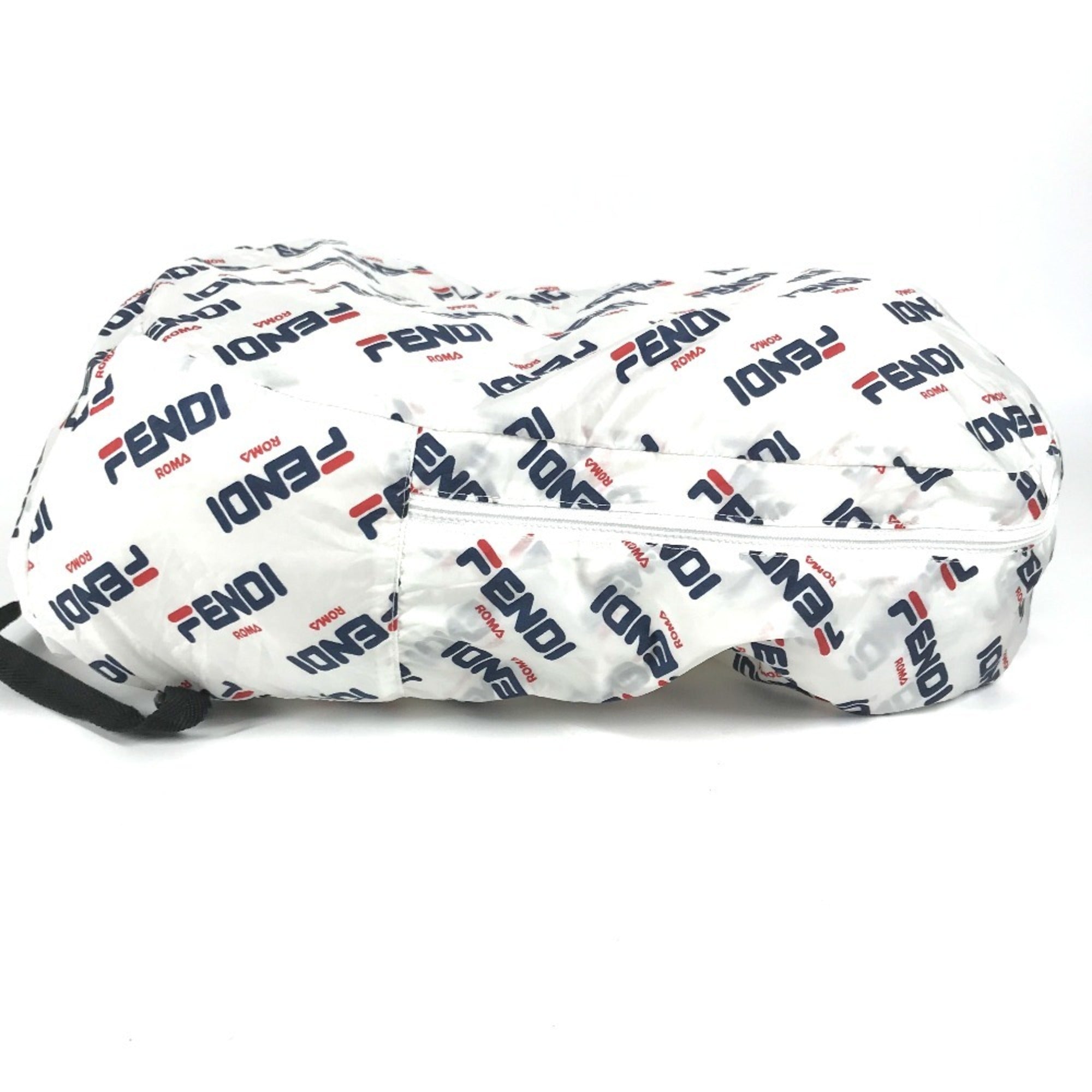 Fendi Navy Red Color White Nylon Backpack