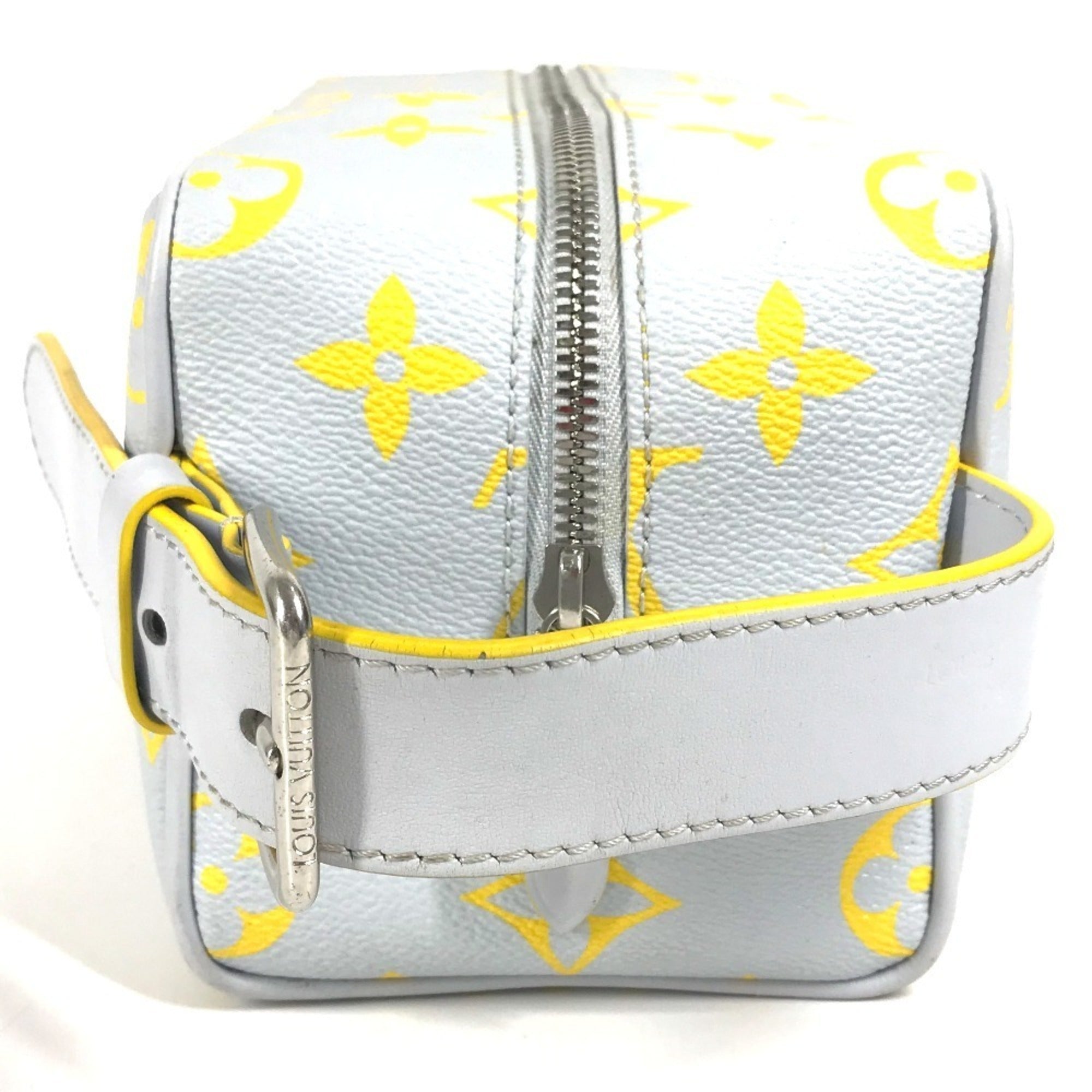 Louis Vuitton Gray Yellow Monogram Clutch Bag Pouch
