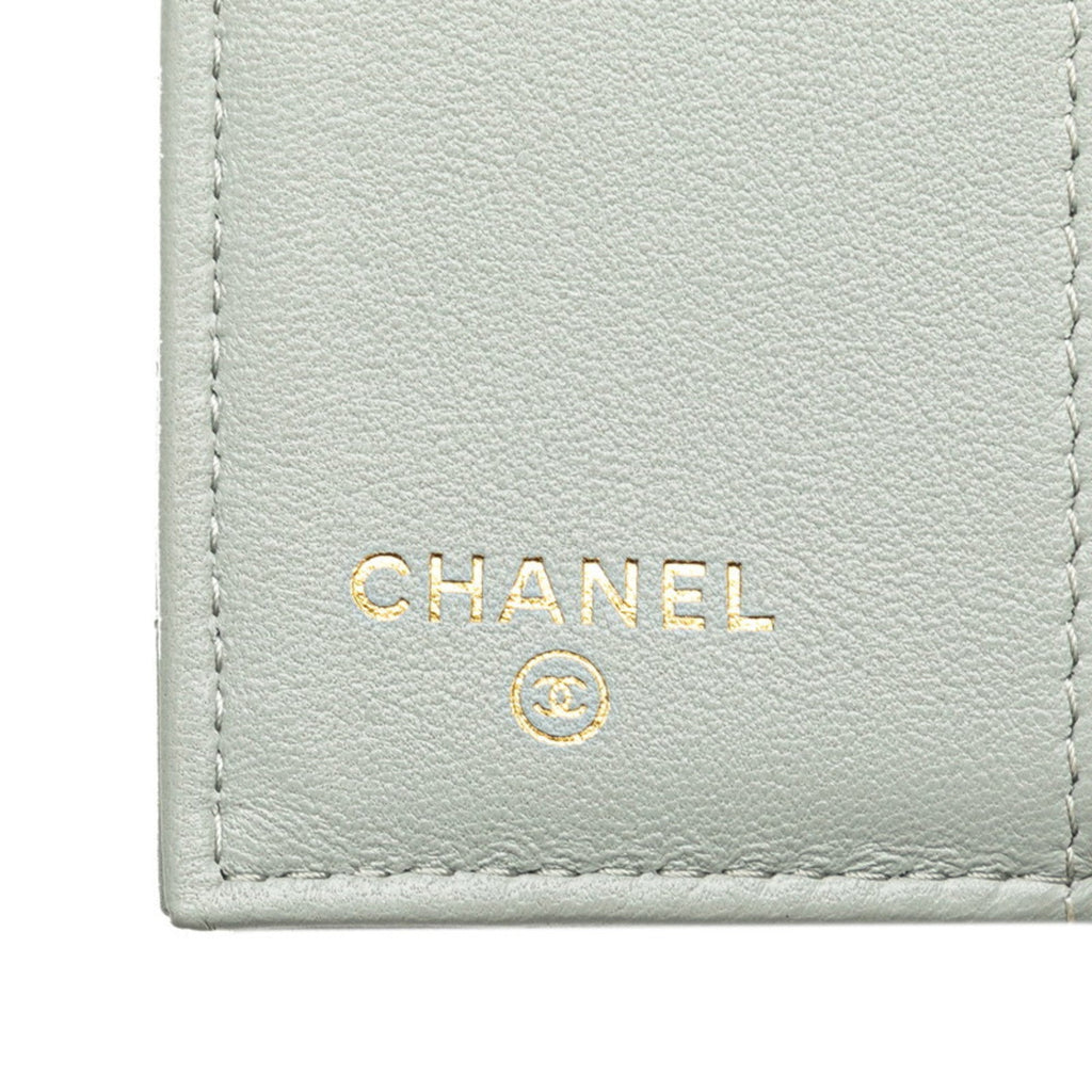 Chanel Gray Leather Wallet (Tri-Fold)