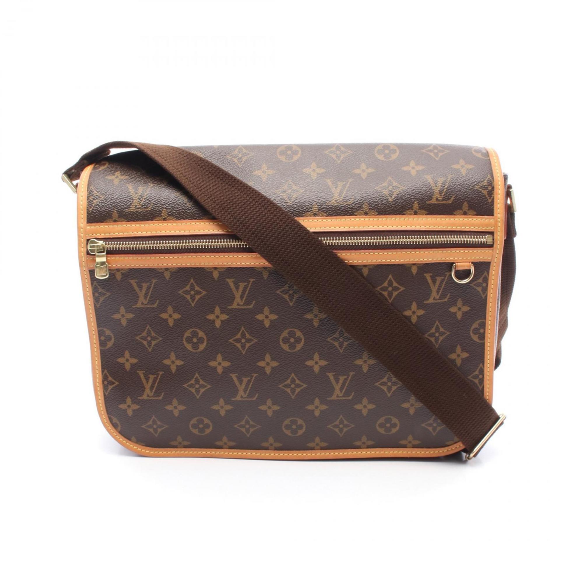 Louis Vuitton Brown Coated Canvas Leather Shoulder Bag