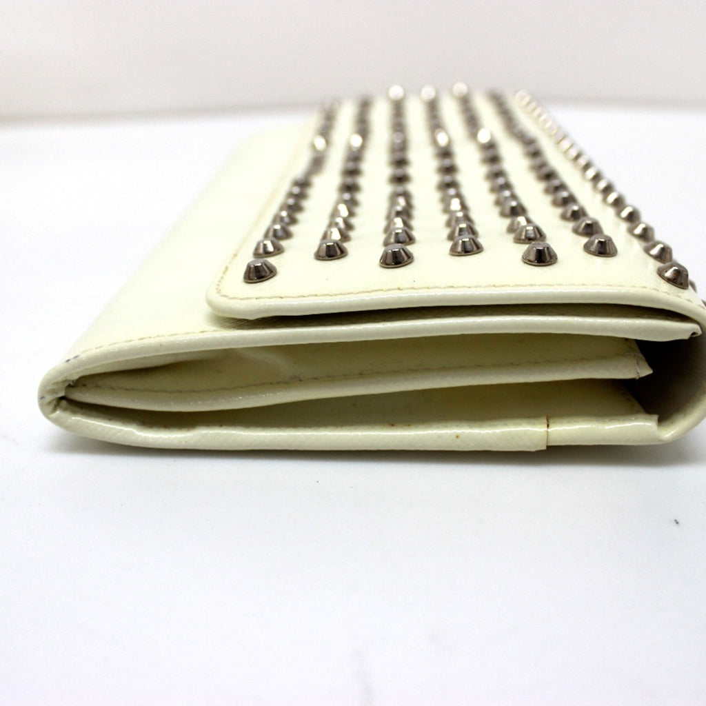 Prada White Leather Long Wallet (Bi-Fold)