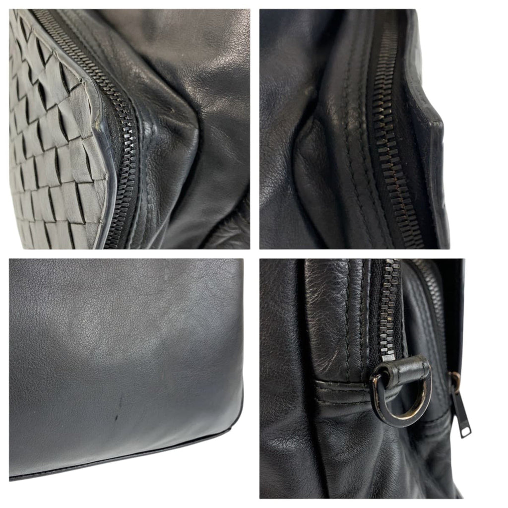 Bottega Veneta Black Leather Briefcase Shoulder Bag
