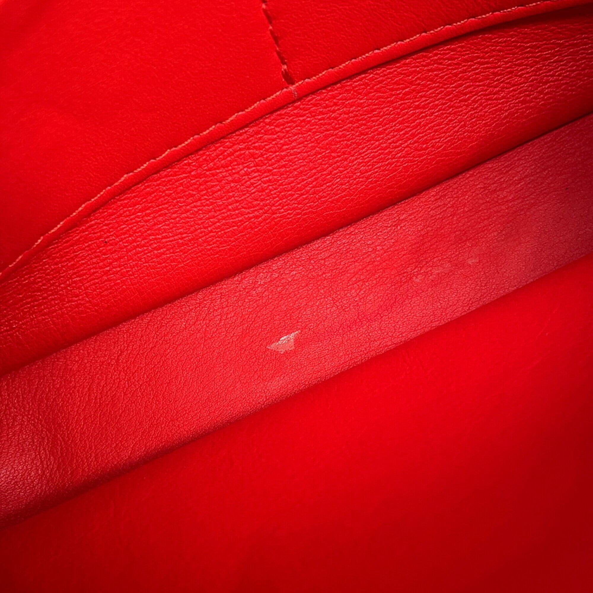 Balenciaga Red Color Leather Handbag Shoulder