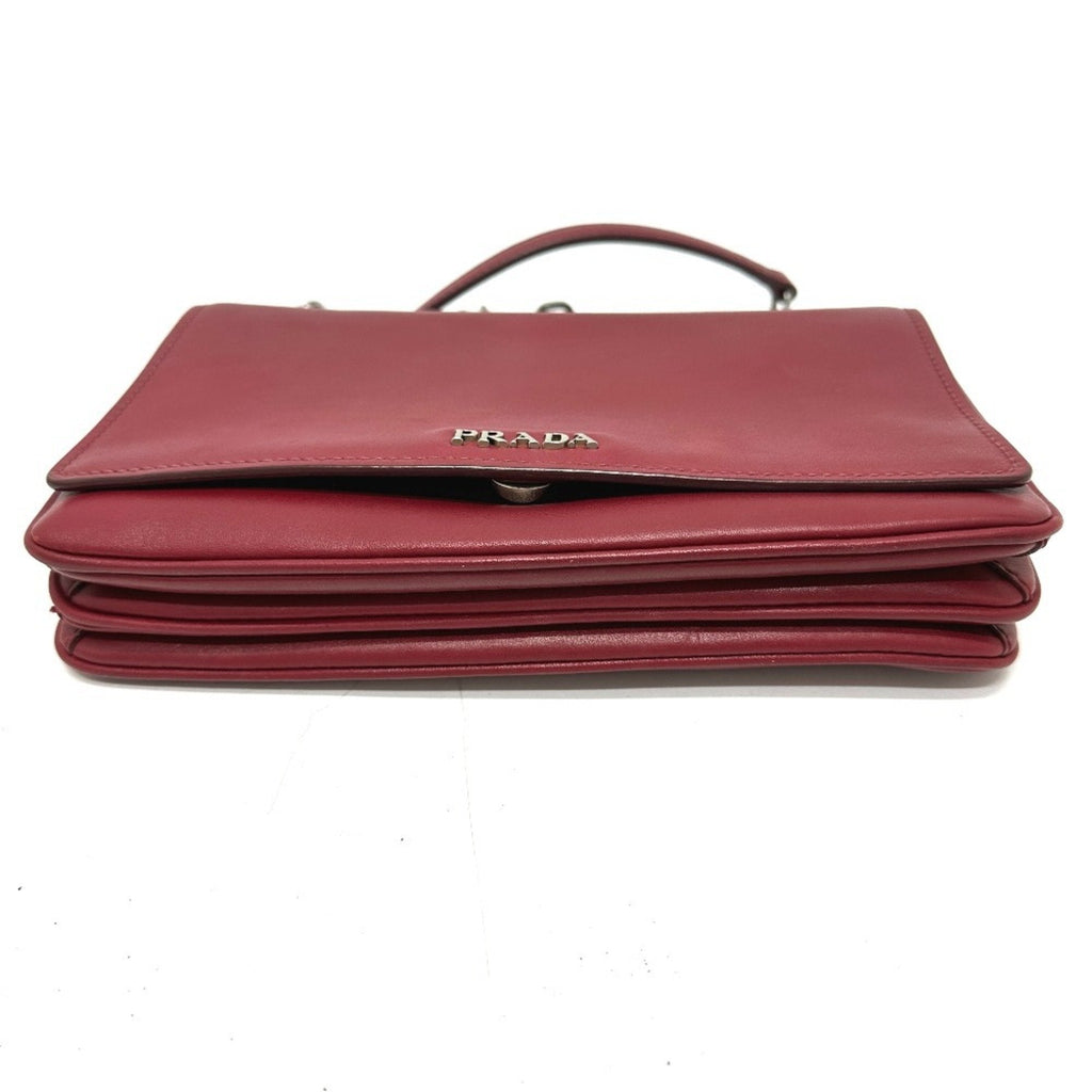 Prada Red Color Leather Shoulder Bag