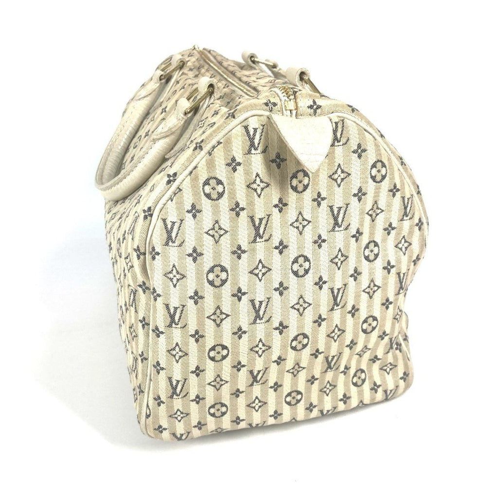 Louis Vuitton Monogram Mini Lin Navy White Monogram Mini Lin Boston Bag Handbag
