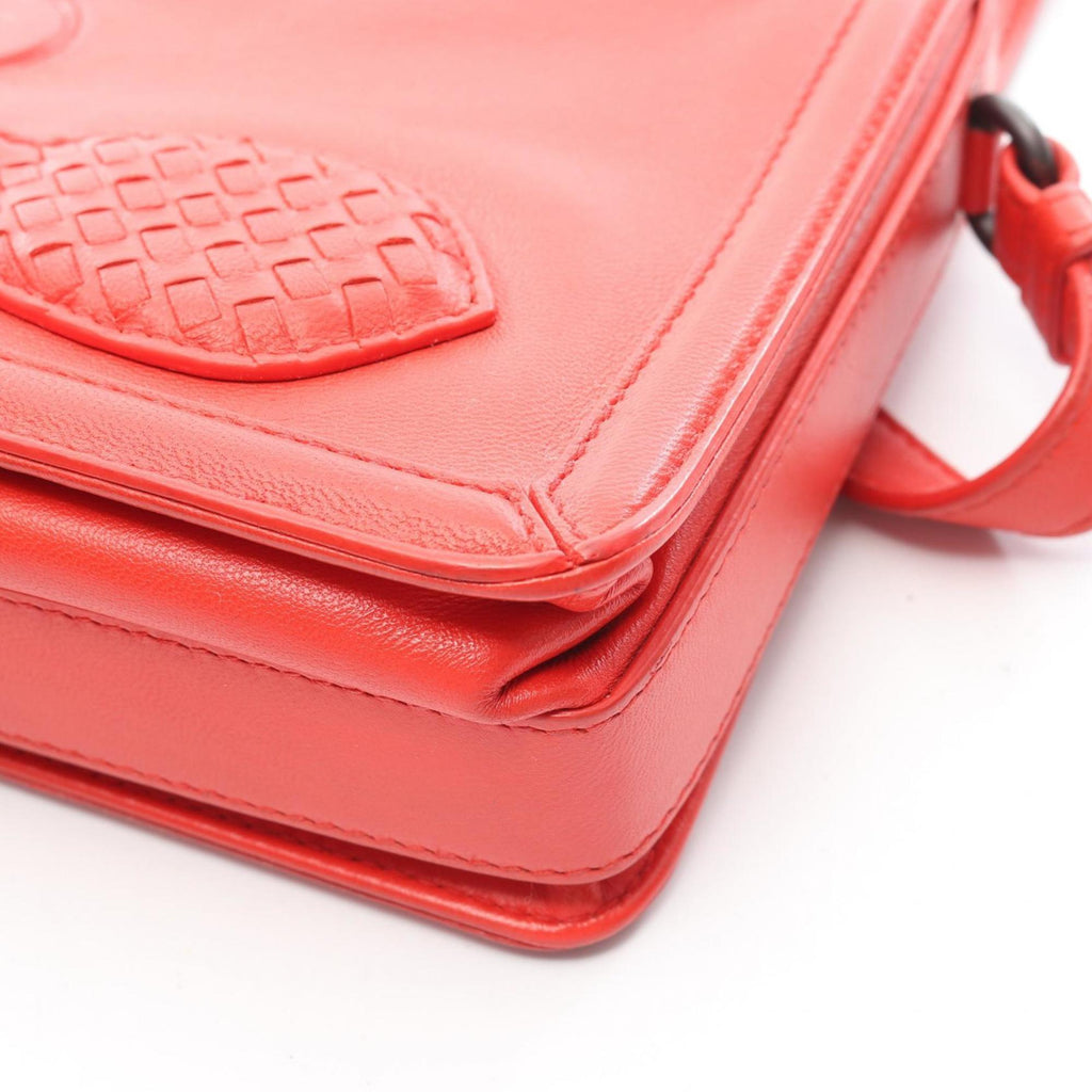 Bottega Veneta Red Color Leather Shoulder Bag