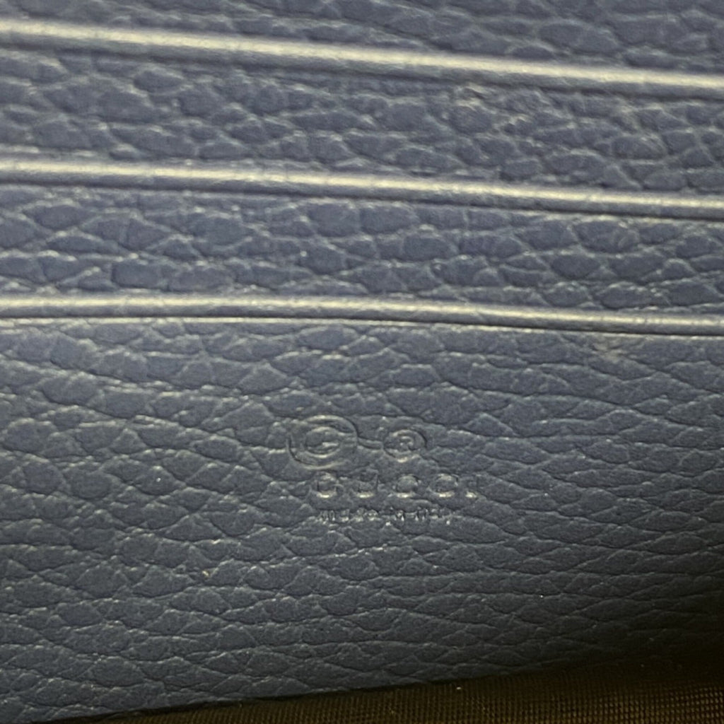 Gucci Blue Leather Chain/Shoulder Wallet (Pre-Owned)