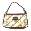 Louis Vuitton Brown White Vinyl Leather Handbag Pouch Shoulder Bag