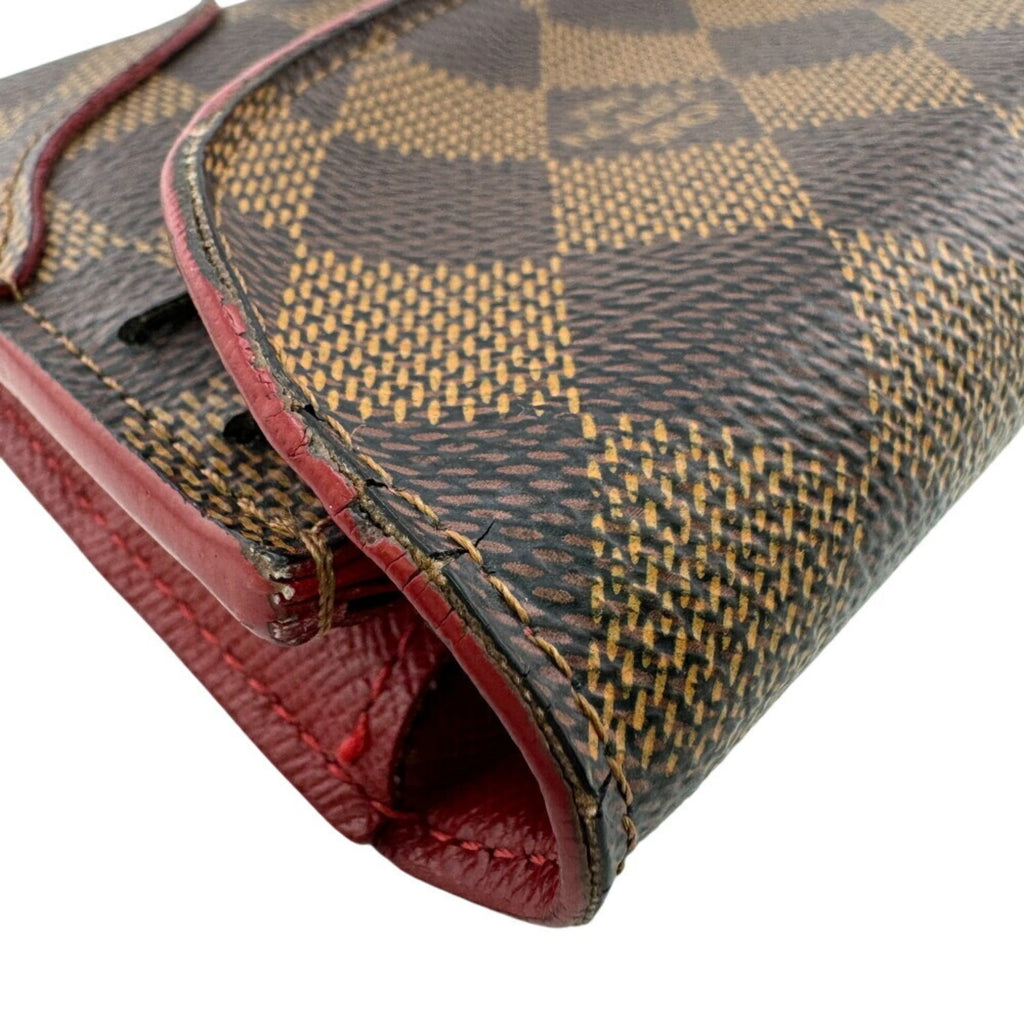 Louis Vuitton Brown Red Color Leather Coin Purse/Coin Case