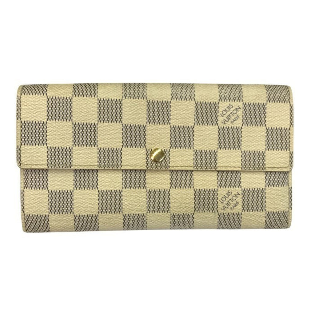 Louis Vuitton White Damier Azur Long Wallet (Tri-Fold)