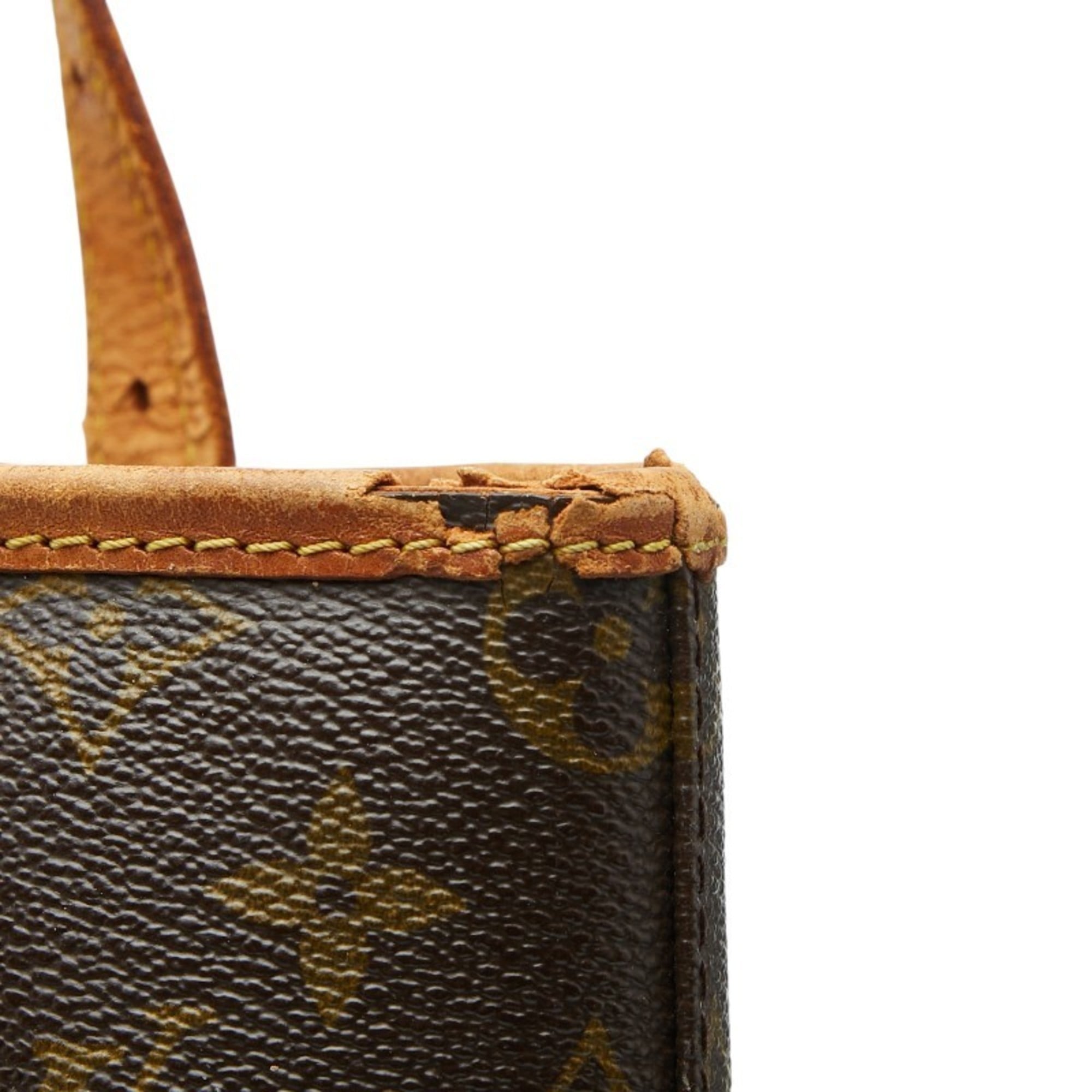 Louis Vuitton Brown Pvc Leather Shoulder Bag Tote Bag