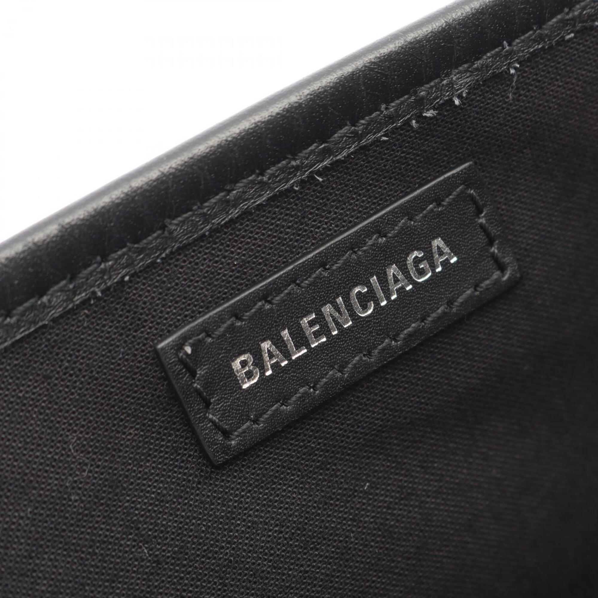 Balenciaga Black Ivory Canvas Leather Handbag Tote